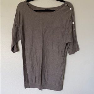 Express Long Brown Buttoned Sweater